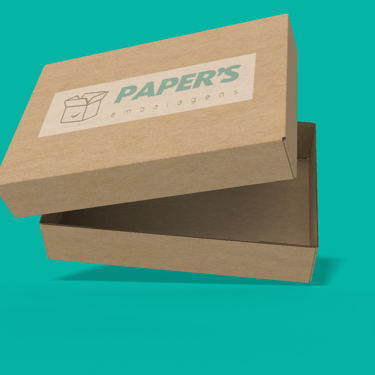 Caixa kraft com tampa personalizada Papers Embalagens